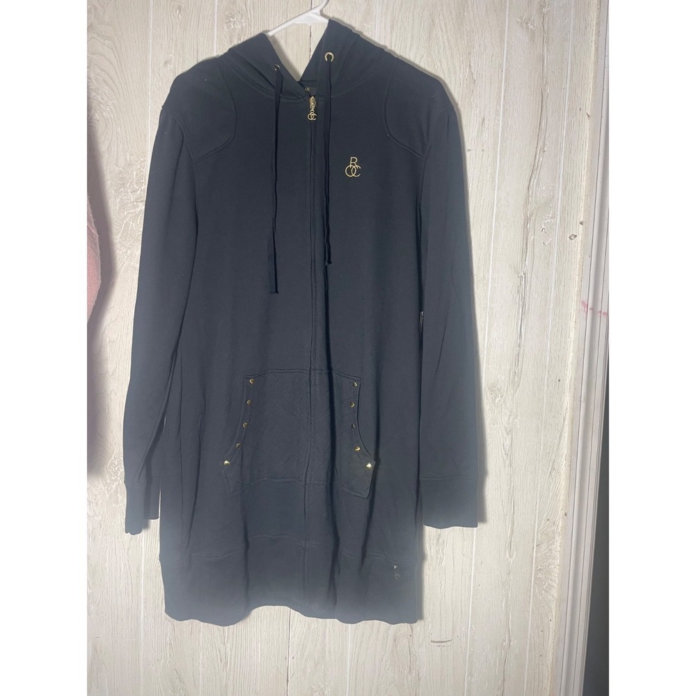 Vintage Rocawear Womens full Zip Floral Black Hoodie Jacket Size 2xl NWT